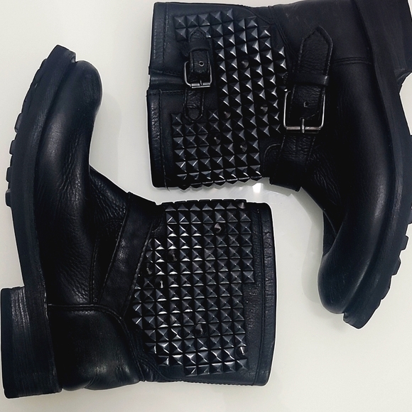 Ash Studded Black Ankle Boots - Picture 4 of 15